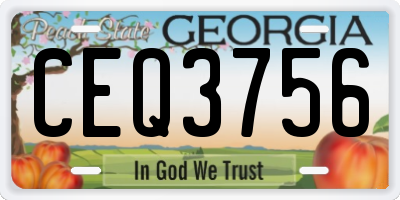 GA license plate CEQ3756