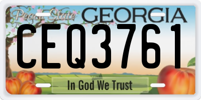 GA license plate CEQ3761
