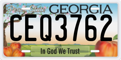 GA license plate CEQ3762