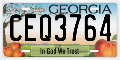 GA license plate CEQ3764