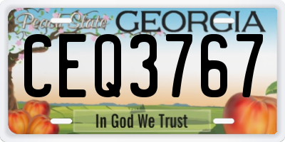 GA license plate CEQ3767