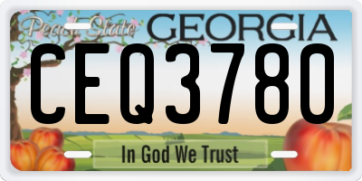 GA license plate CEQ3780