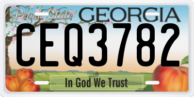 GA license plate CEQ3782