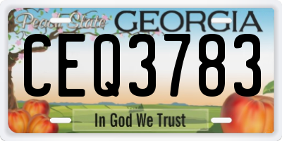 GA license plate CEQ3783