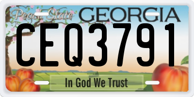 GA license plate CEQ3791