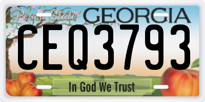 GA license plate CEQ3793