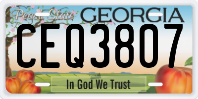 GA license plate CEQ3807