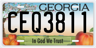 GA license plate CEQ3811