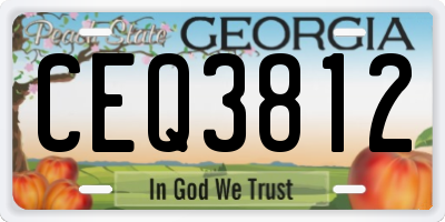 GA license plate CEQ3812