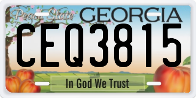 GA license plate CEQ3815