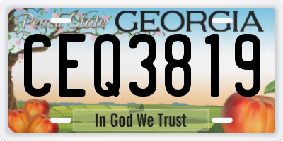 GA license plate CEQ3819