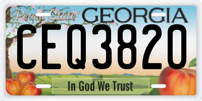 GA license plate CEQ3820