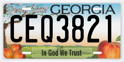 GA license plate CEQ3821