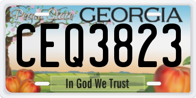 GA license plate CEQ3823