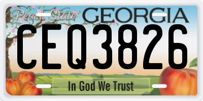 GA license plate CEQ3826