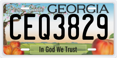 GA license plate CEQ3829