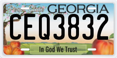 GA license plate CEQ3832