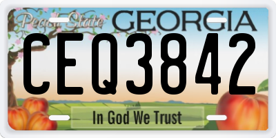 GA license plate CEQ3842