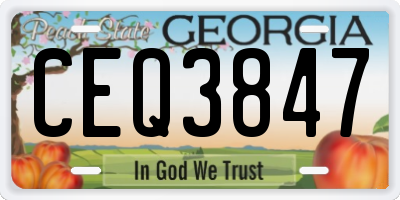 GA license plate CEQ3847