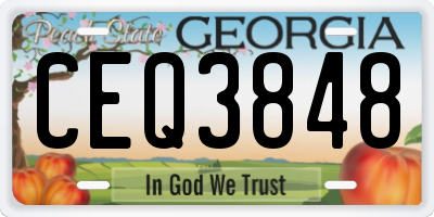 GA license plate CEQ3848