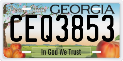 GA license plate CEQ3853