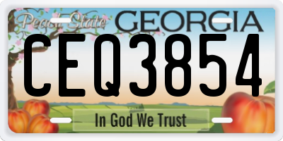 GA license plate CEQ3854