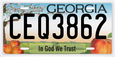 GA license plate CEQ3862