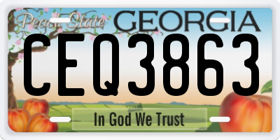 GA license plate CEQ3863