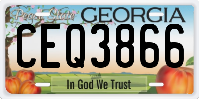 GA license plate CEQ3866