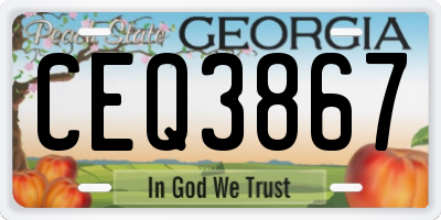 GA license plate CEQ3867