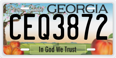 GA license plate CEQ3872