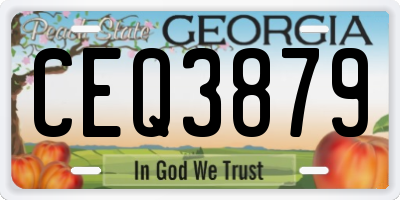 GA license plate CEQ3879