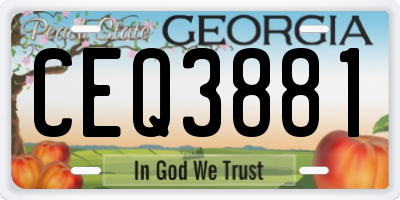 GA license plate CEQ3881