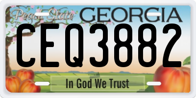 GA license plate CEQ3882