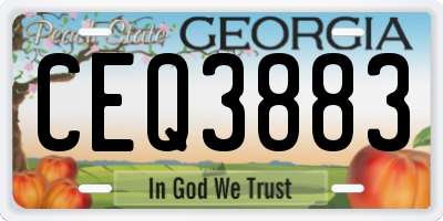 GA license plate CEQ3883