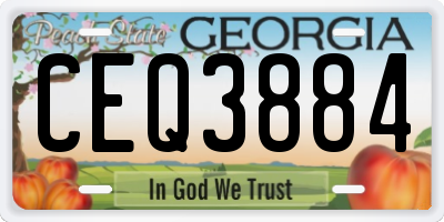 GA license plate CEQ3884