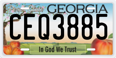 GA license plate CEQ3885