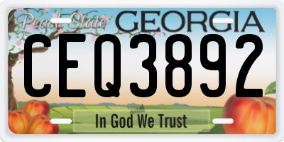 GA license plate CEQ3892