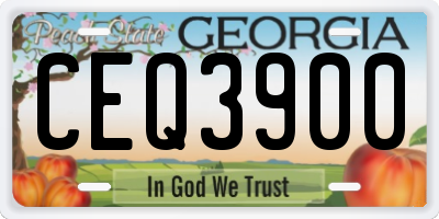 GA license plate CEQ3900
