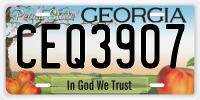 GA license plate CEQ3907