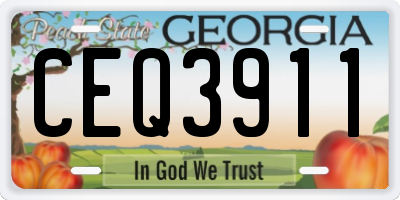 GA license plate CEQ3911