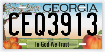 GA license plate CEQ3913