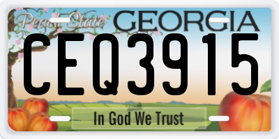 GA license plate CEQ3915