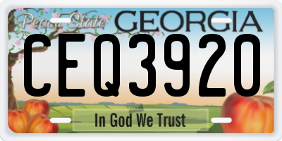 GA license plate CEQ3920