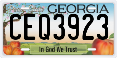 GA license plate CEQ3923