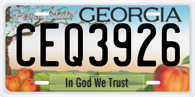 GA license plate CEQ3926