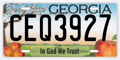GA license plate CEQ3927