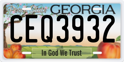 GA license plate CEQ3932