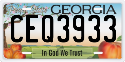 GA license plate CEQ3933