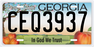 GA license plate CEQ3937